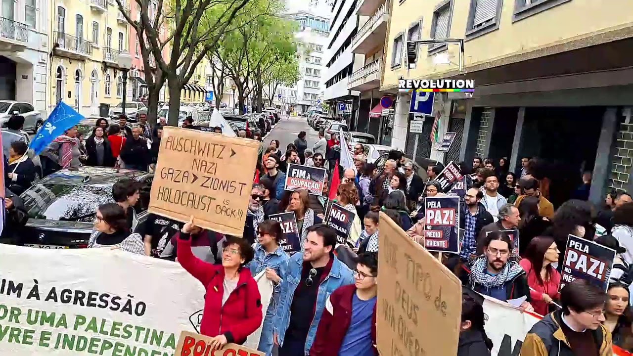 [Lisboa] Assentada protesto pela Palestina em frente á embaixada de Israel • 6 de Abril, 2024